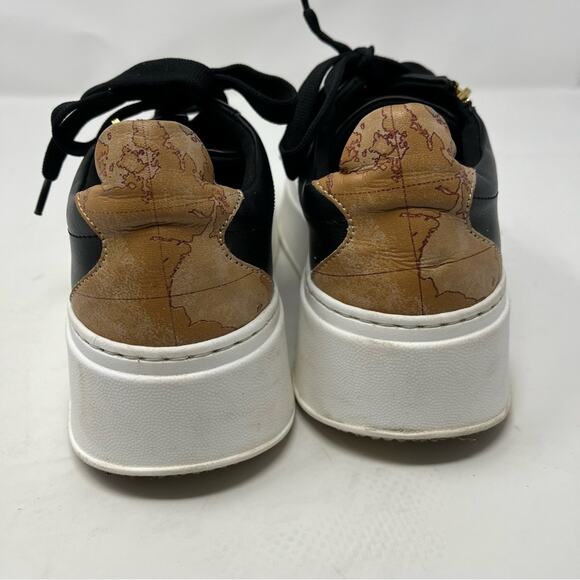 Alviero Martini Classe Map Zipper Lace Sneaker Shoes Womens Size 37 - Picture 8 of 10